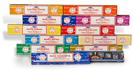 Satya VCINC Räucherstäbchen-Geschenkset, 1000 Stück, Set B, 15 g, 12 Packungen