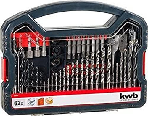 kwb Power-Box 62-tlg - Bohrer- und Bit-Set für Bohren, Schrauben und Fräsen