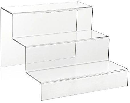 Dekotreppe (3 Stufen) Warenträger aus original PLEXIGLAS® (30x16cm) Stufendisplay/Präsentationsständer/Treppen-Display Acrylglas