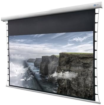 DELUXX Cinema Motorleinwand Tension 221 x 124cm, 100-4k Pro Fibre MWHT