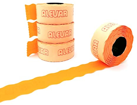 26x16 Scatola 36 Rotoli Etichette per Prezzatrice, Arancio Fluo Permanente, 1.000 Etichette per Rotolo, Totale 36.000 Etichette
