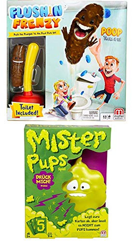 Mattel Games Kacka Alarm und Mister Pups Kinderspiele und Partyspiele Bundle