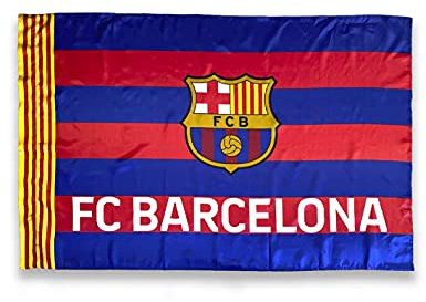 Bandera Vertical Grande FC. Barcelona - Medidas 150 x 100 cm. - Polyester 100% - para Exterior e Interior