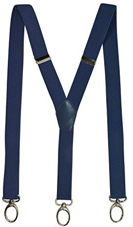 Olata Y Hosenträger Unisex/Schmale Hosenträger mit Karabinerhaken – 2,5 cm. Blau