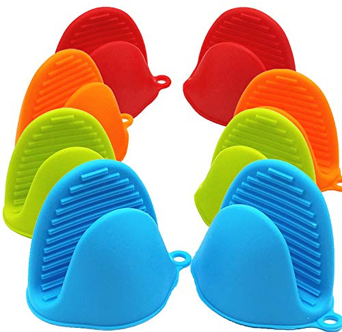 NEPAK 4 Pairs Mini Oven Gloves,Silicone Heat Insulation Oven Mitts,for Kitchen Cooking & Baking 1