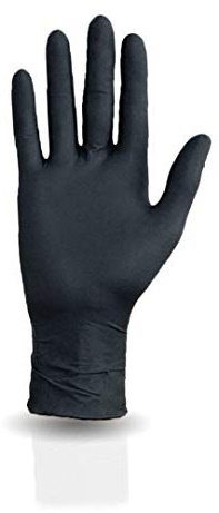 100 Stück Nitrilhandschuhe in Spender-Box - puderfrei, nicht steril, schwarz - Einweghandschuhe Einmalhandschuhe (L)