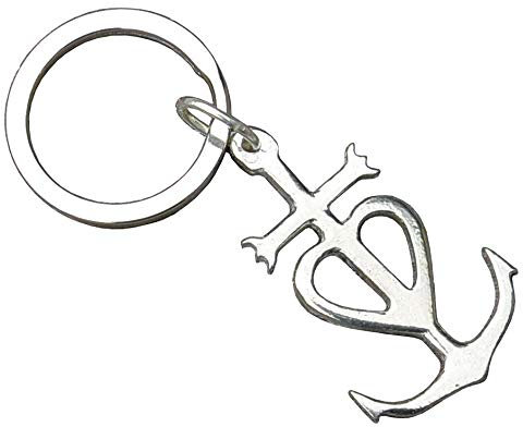 Porte-Clés Croix de Camargue, Fait Main en Etain Fin, Fabrication Artisanale Française aux Etains de Jumilhac