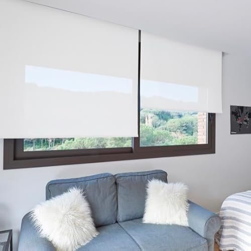 STOR PLANET | Tenda a rullo Screen per Interni, Tenda Termica Isolante Cucina, Soggiorno, Studio... Tende Finestre di Grandi (fino a 200 cm) e Porte (fino a 250 cm altezza) | Bianco, 200x250cm