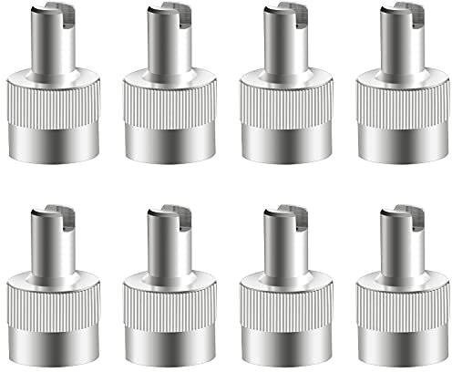 Haisheng 8 PCS Cappucci per Valvole Auto con Chiave Tappi per Valvole Pneumatici di Auto Tappi per Valvole a Testa Scanalata per Pneumatici Cacciavite per Valvole Moto 8V1 Filettatura Interna.
