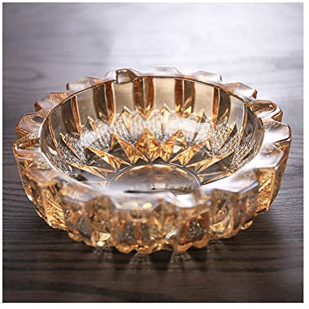 Mingmo Ashtrays for Cigarettes Home Ashtrays Glass Ashtray, Large Glass Ashtray for cigarette cigar, For Home Decor, Glass Ashtray Set Desktop Ash Tray Ash Holder for Smokers