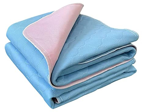 2PCS Reusable Underpads Large 86.4x 91.4cm, Upgrade Cooling Waterproof Bed Pads with Heavy Absorbent, Washable for Incontinent, Potty Training, for Adult, Kids, Dogs