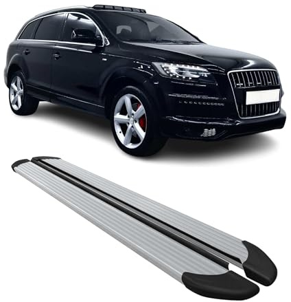 Marchepieds Latéraux pédale Compatible avec Audi Q7 2006-2015 Aluminium Argent 2Pcs