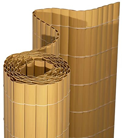 jarolift PVC Sichtschutzmatte Premium Sichtschutz Garten Balkon Terrasse Sichtschutzzaun Balkonverkleidung Zaunblende, 160 x 500 cm (H x B), Bambus