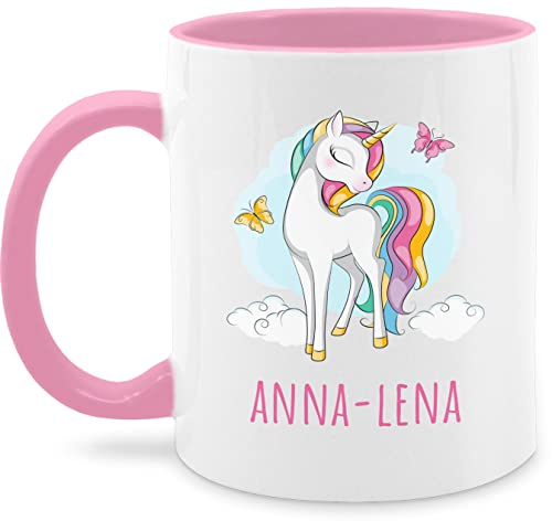 Tasse Tassen 325ml - Einhorn mit Name personalisiert Geschenk Unicorn I Einhörner Kinder Geschenk - 325 ml - Rosa - personalisierte einhorntasse unicorns personlisierte teetasse und einhorntassen