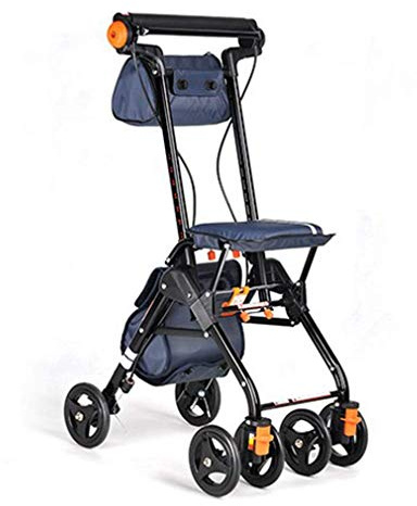 Rollator s Rollator 4 Wheels Portable Foldable, Drive Walking Aids with Seat, Medical Rollator Double Brake System