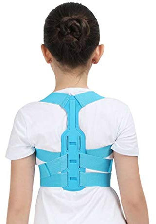 Schulter-Rückenstütze, verstellbare Haltungskorrektur, Wirbelsäule, Lendenwirbelstütze, Gürtel für Kinder, orthopädisches Korsett für Kinder (Farbe: Grau) (Blau). Sehnsucht nach einem besseren Leben