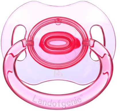 Landofgenie Ciuccio a forma di osso, misura grande, per adulti, trasparente, colore: rosa