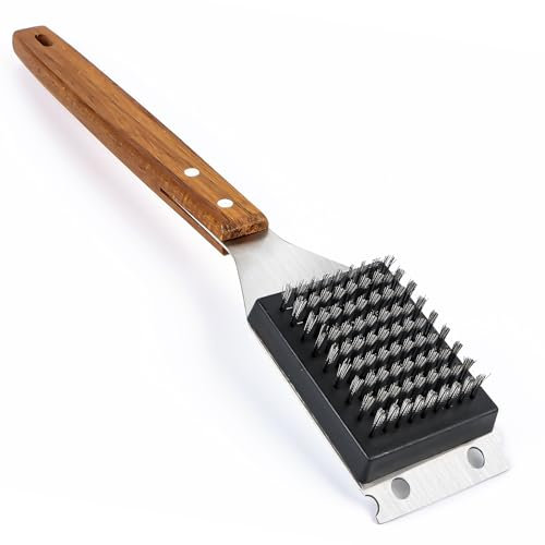 Spazzola Barbecue, 37cm Spazzola Griglia Barbecue, 2 in 1 Pulizia Griglia BBQ, Spazzola per Griglia barbecue in Acciaio Inossidabile, Spazzola Pulizia Barbecue per Barbecue Carbone