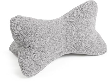 Magma Fleecy Leseknochen herausnehmbare Füllung, 44x26cm, ergonomische Form für Nacken- oder Lendenstütze, Flexible Stütze für Bücher, E-Books oder Tablets, mit Reißverschluss, waschbar bis 30C, Grau