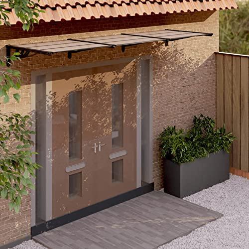 ShCuShan Türvordach Schwarz 358,5x90 cm Polycarbonat Grillpavillon HaustüR Terrassen üBerdachungen