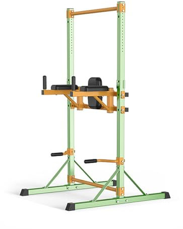 LYUCAYHQ Power Rack Klimmzugstange Freistehend mit Rückenlehne, Armlehnen, Liegestützstange, für Krafttrainings-Fitnessgeräte im Heim-Fitnessstudio, 150-210 cm Höhenverstellbar, 300 Kg(Black)