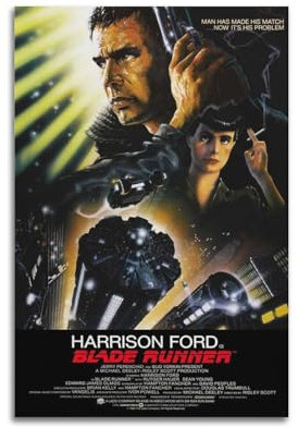 QUYEBRHFY Blade Runner Poster, Wanddekoration, Vintage-Kunstposter, Filmdekoration, Druckposter, Zimmer, coole Dekoration, 30 x 45 cm, ungerahmter Stil