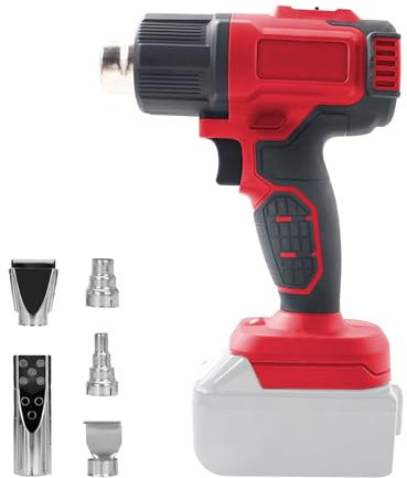 Cordless Heat Gun for Milwaukee 18V Li-Ion Battery with 5 Nozzle Attachments, 400W 500°C Heat Gun for Crafts, Heat Shrink Tubing, Resin and Decorating(NO Battery) (for Milwaukee 18V)