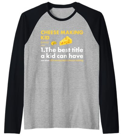 Cheesemaker Kid Definition Fabrication de fromage Manche Raglan