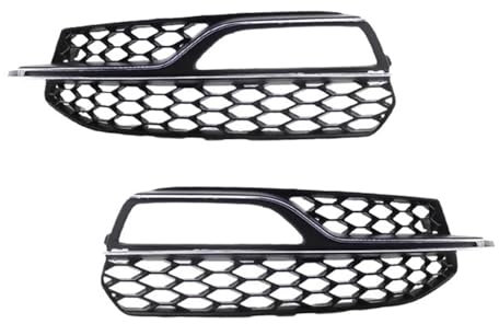 Paar Frontstoßstange Nebelscheinwerfer Kühlergrill Abdeckung Waben Nebelscheinwerfer Grill Kompatibel for Audi A3 S3 2014 2015 2016 8V3807681 8V3807682(Chrome)