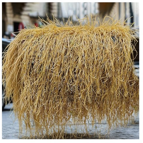 ZzERTE Synthetic Thatch Grass Roof, Artificial Palm Thatch Rolls, Faux Hay Straw, Artificical Thatch Roofing, Duck Blind Grass For Bar Hut Party Garden Fence Decor(1x10m(39.4x393.7in))