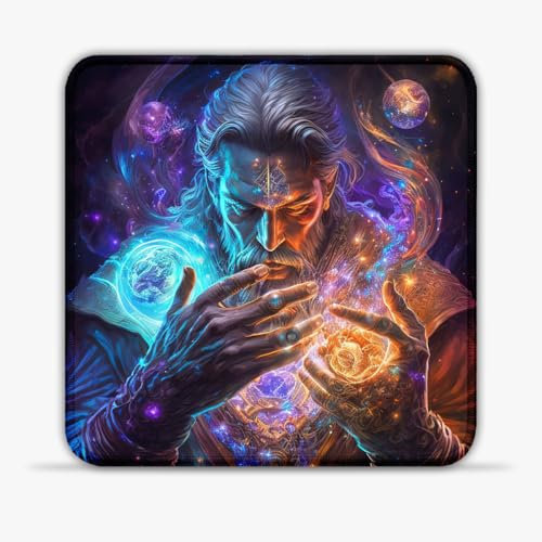Alfombrilla de ratón para videojuegos (25 x 25 cm) 9,84 cm (pulgadas) para escritorio, alfombrilla de ratón para juegos, bordes cosidos, base plegable, compatible con láser y micrófono óptico