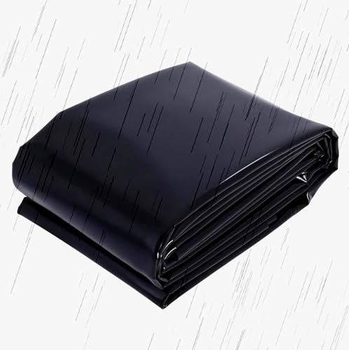 8 x 10 m HDPE schwarze Teichfolie, wasserdichte Membran für Koiteiche, Gartenpools, langlebige Abdeckung, robuste Fischteichfolie, ideal für Wasserspiele im Freien