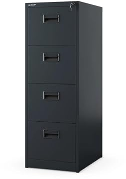 Jan Nowak Hängeregistraturschrank V005 Hängemappenschrank Hängeregisterschrank Aktenschrank mit 5 Schubladen Pulverbeschichtung Stahlblech 162 cm x 46 cm x 62 cm (H x B x T) (Anthrazit)