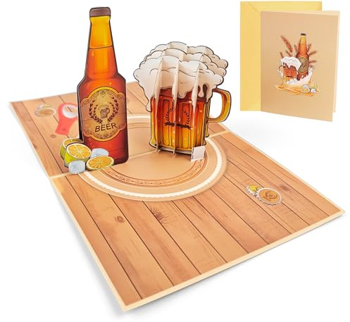 ZSSZD Geburtstagskarte Bier, Pop Up Bier Karte, Lustige 3D Geburtstag Karte mit Bierkrug für Männer Freund, Geschenkidee für Bierliebhaber, Glückwunschkarte 18. Geburtstag Junge