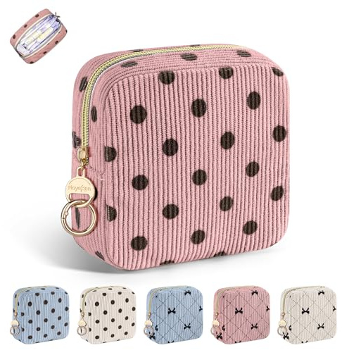 Tampon Aufbewahrung Hygienebeutel für Damenbinden Perioden Tasche für Binden und Tampons mit Reißverschluss Organizer Binde Stilleinlagen Unterwegs Notfalltasche Schule Geschenke für Mädchen(Rose)