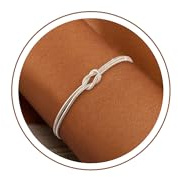 SLOONG 2 Stück Armband Damen Silber Stapelbare Knoten Armkette Damen Verstellbare Schlangenkette Armbänder Bracelet Women Armband Set Wasserfest Armreif Silber Schmuck für Frauen Mädchen
