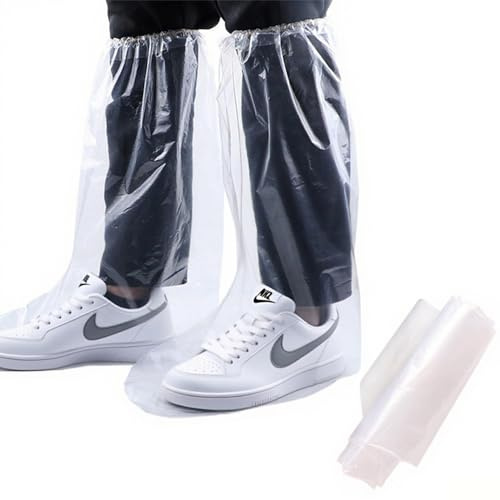 20 Paare Wasserdichte Schuhabdeckung, Wasserdicht Überschuhe, Stiefelüberzieher Mit Gummizug, Fahrrad Regenschuhe, Transparenter Überziehschuhe Wasserdichte, Für Schnee Und Regenbeständig(Weiß)