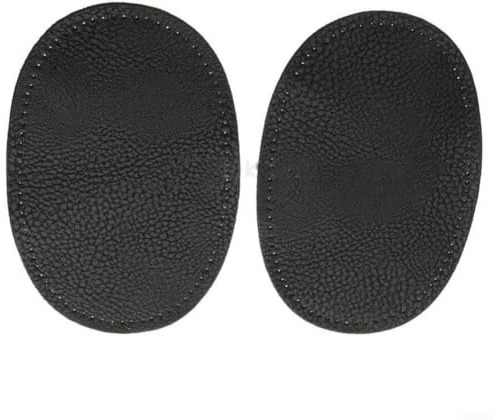 Paar ovale genähte Ellenbogen- und Knie-Patches für die Reparatur von Kleidung, Stoffapplikationen, geeignet zum Abdecken von zerrissenen Stellen und zur Verschönerung von Kleidung (schwarz)