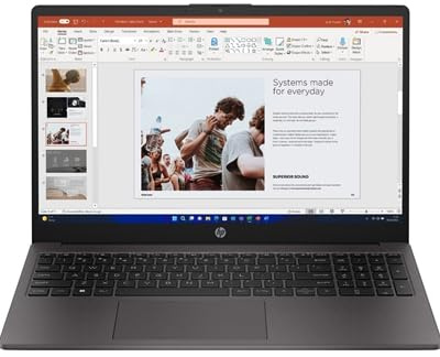 HP 255 G10 AK9V0AT#ABU Laptop, 15.6 Inch Full HD 1080p Screen, AMD Ryzen 5-7530U Processor, 16GB RAM, 512GB SSD, Windows 11 Home - Versione UK