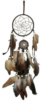 Atrapasueños con Plumas Marrones, atrapasueños for Colgar en la Pared, Accesorios for Dormitorio, carillón de Viento, 2 uds Atrapa Sueños(Brown01)
