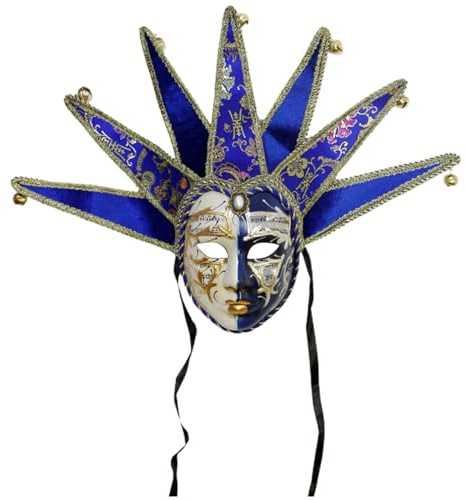 Generisch Maske Fasching Männer Frauenkarneval Vollgesicht mit 7 Punkten Yin Gesicht auf europäischen amerikanischen Partys Blue One Size