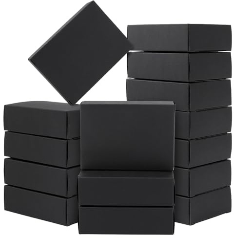BENECREAT 120 Stück Seifen Verpackungsboxen, 7x3x10cm Kein Fenster Geschenkboxen Bulk für Eigen gemachte Seife Party Favor Verpackung, Schwarz