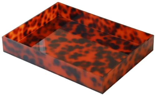HARLIANGXY Bandeja decorativa rectangular, bandeja decorativa roja, bandeja cosmética de acrílico, bandeja organizadora de maquillaje, bandeja de valet para salón, dormitorio, baño (rojo, 30 x 20 x 5