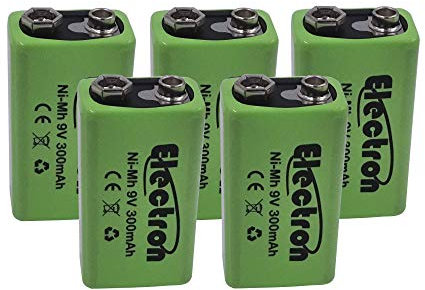 5 X Pila Batteria ricaricabile Ni-Mh 9V 300mAh 9 volt nimh accumulatore battery