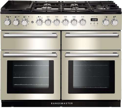 Rangemaster NEXSE110DFFIV/C Freestanding A/A Rated Dual Fuel Range Cooker -Ivory / Chrome