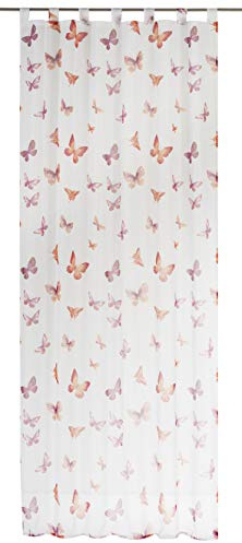 Elbersdrucke halbtransparenter Schlaufenschal FD Mariposa 04 bunt 255 x 140 cm Vorhang mit Schlaufen für Wohnzimmer Schlafzimmer Flur 198435