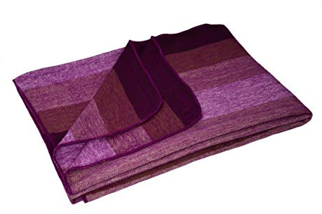 Alpaca Land, Handmade Ecuadorean Alpaca Wool Blankets/Throws (Purple Stripe)