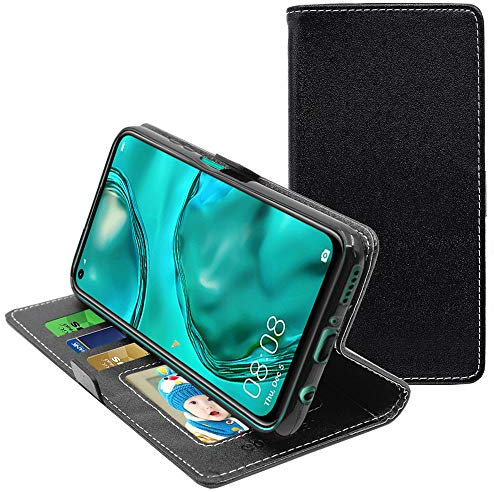 ebestStar - Funda para Huawei P40 Lite (2020), Carcasa Libro Capa, Protectora Cartera, Cuero PU Soporte Tarjeta, Negro/Rojo