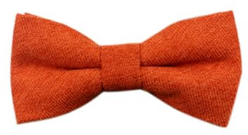 Nœud papillon pré-noué en coton mélangé de luxe pour homme, Orange brûlé rouillé, Length 4.5 inches, width 3 inches