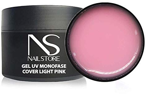 NAILSTORE - Gel UV Led Costruttore Monofasico Cover Light Pink - media densità - autolivellante – Ideale per sfumature - facile lavorabilità – adatto per Refill e allungamento con cartina (50g)